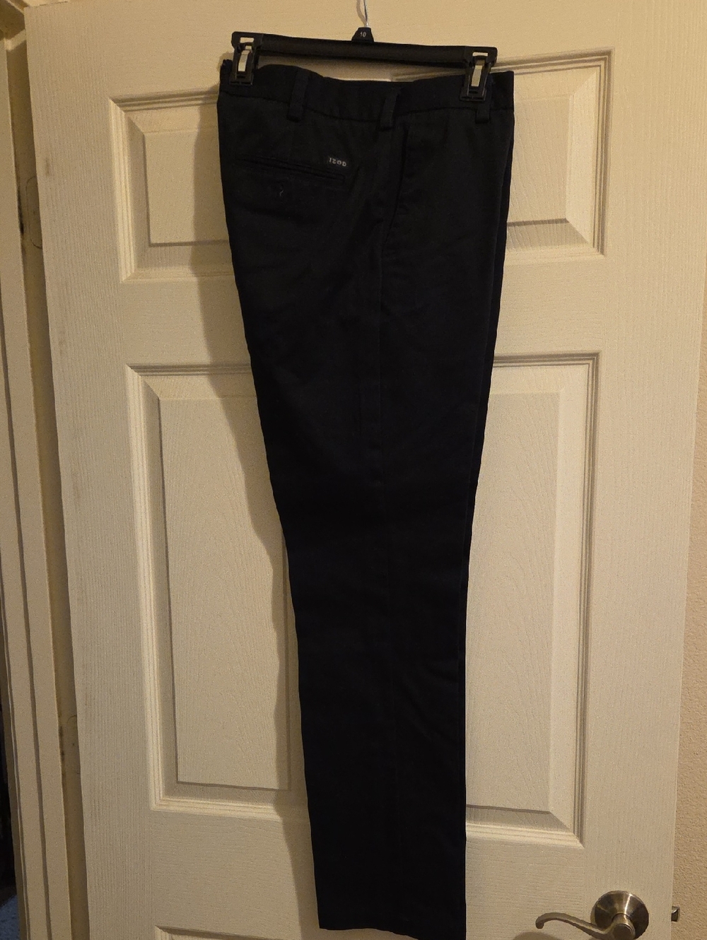 Izod Men's Black Dress Pants - Flat Front Tailored